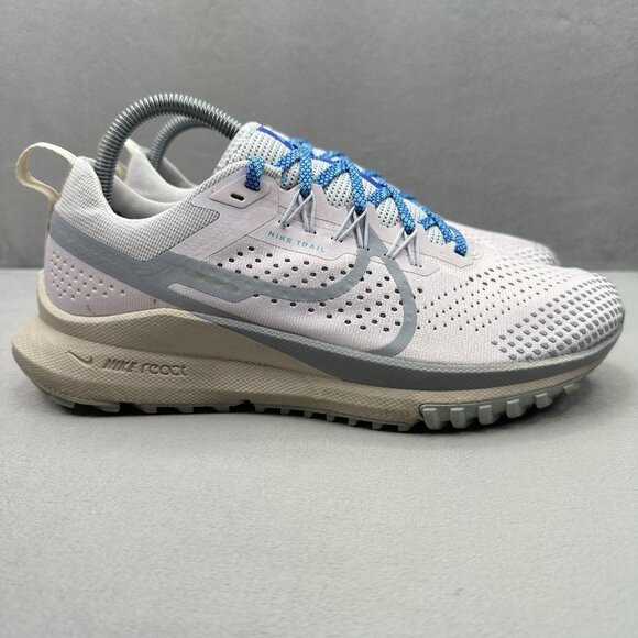 Womens Size 9 Nike React Pegasus Trail 4 Shoes Pearl Pink Grey Running Sneakers - Picture 1 of 8